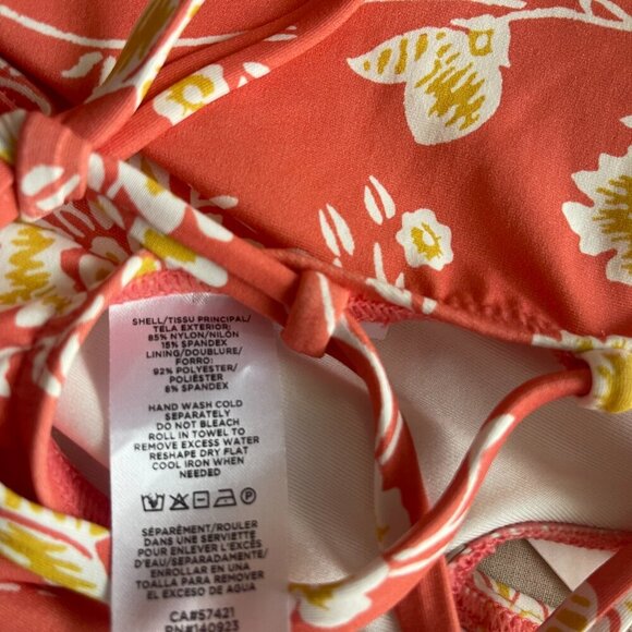 LOFT Beach Coral with Flowers One Piece Swimsuit, Large, NWOT - Picture 11 of 11